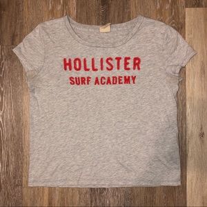 Hollister Gray Logo Crop Top